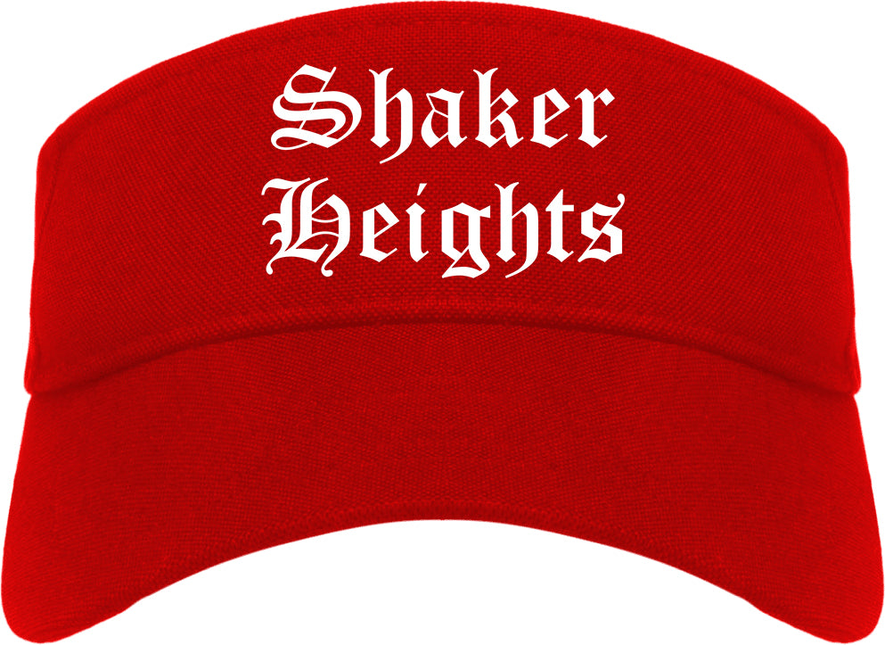 Shaker Heights Ohio OH Old English Mens Visor Cap Hat Red