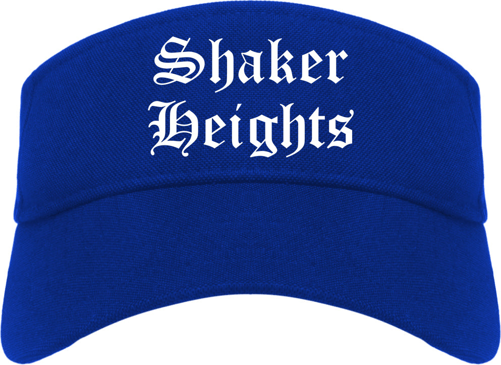 Shaker Heights Ohio OH Old English Mens Visor Cap Hat Royal Blue