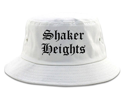 Shaker Heights Ohio OH Old English Mens Bucket Hat White