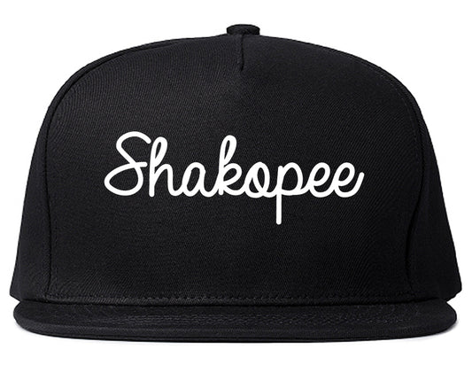 Shakopee Minnesota MN Script Mens Snapback Hat Black