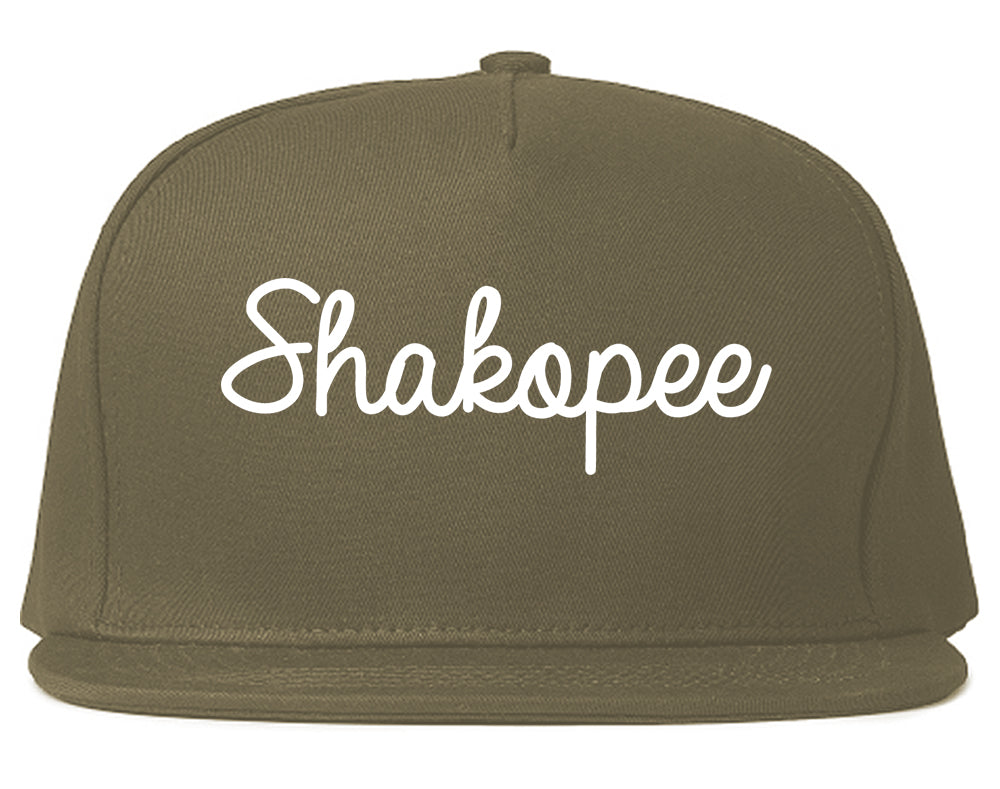 Shakopee Minnesota MN Script Mens Snapback Hat Grey