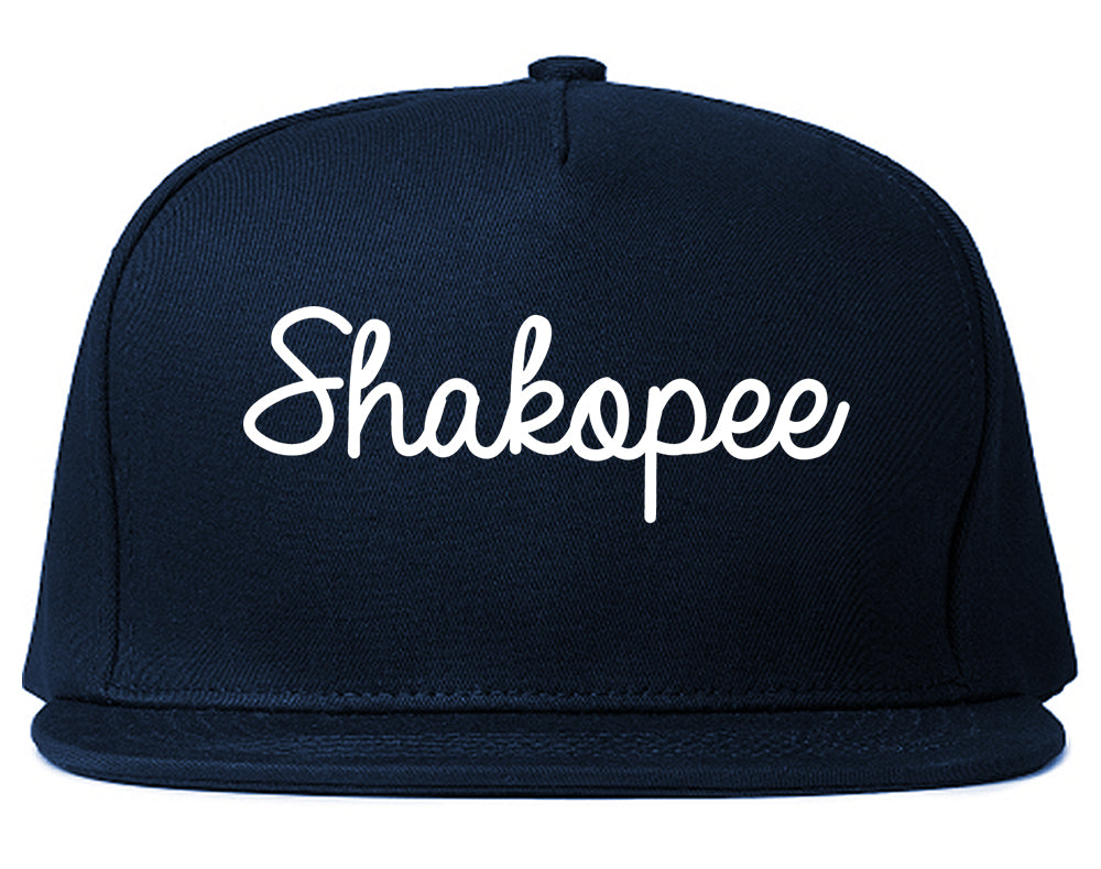 Shakopee Minnesota MN Script Mens Snapback Hat Navy Blue