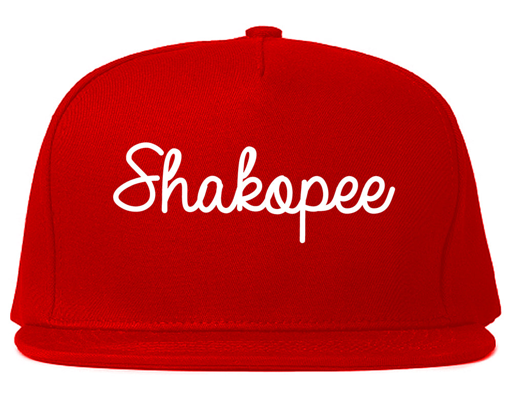 Shakopee Minnesota MN Script Mens Snapback Hat Red
