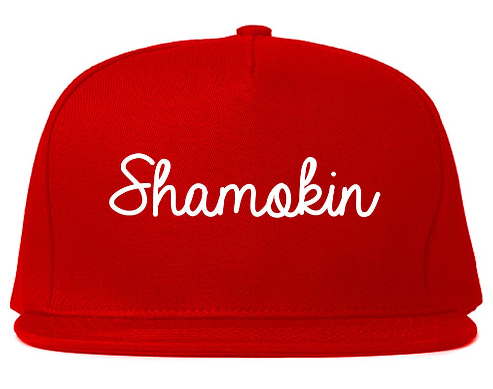 Shamokin Pennsylvania PA Script Mens Snapback Hat Red
