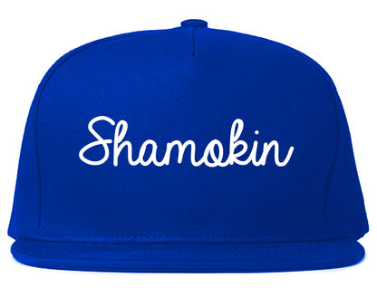 Shamokin Pennsylvania PA Script Mens Snapback Hat Royal Blue
