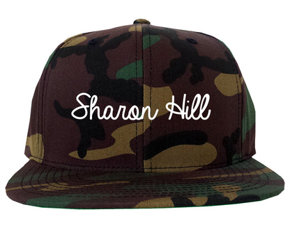 Sharon Hill Pennsylvania PA Script Mens Snapback Hat Army Camo
