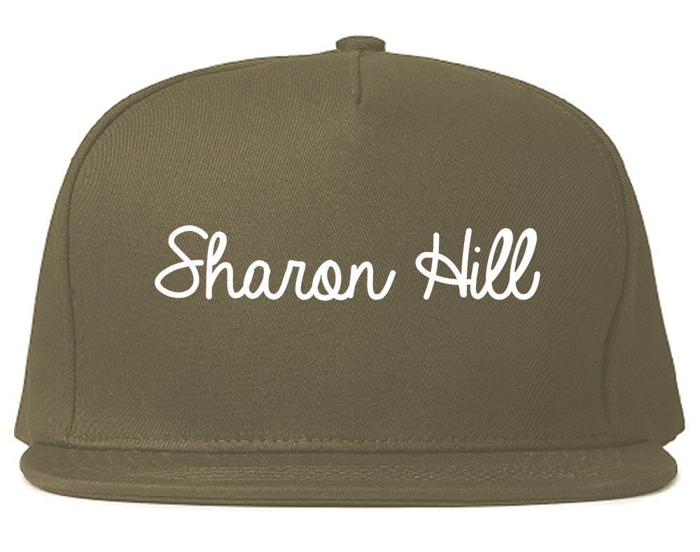 Sharon Hill Pennsylvania PA Script Mens Snapback Hat Grey