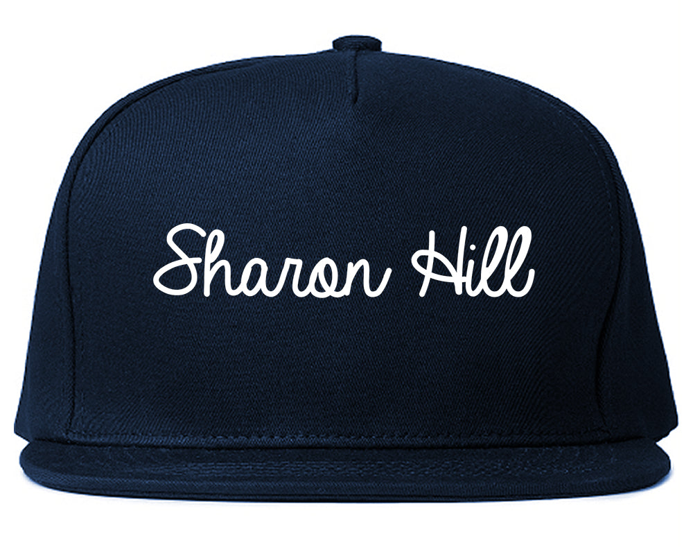 Sharon Hill Pennsylvania PA Script Mens Snapback Hat Navy Blue