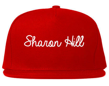 Sharon Hill Pennsylvania PA Script Mens Snapback Hat Red