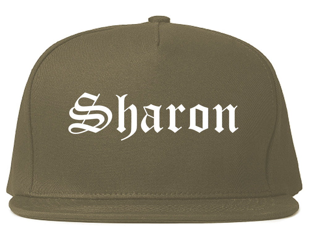 Sharon Pennsylvania PA Old English Mens Snapback Hat Grey