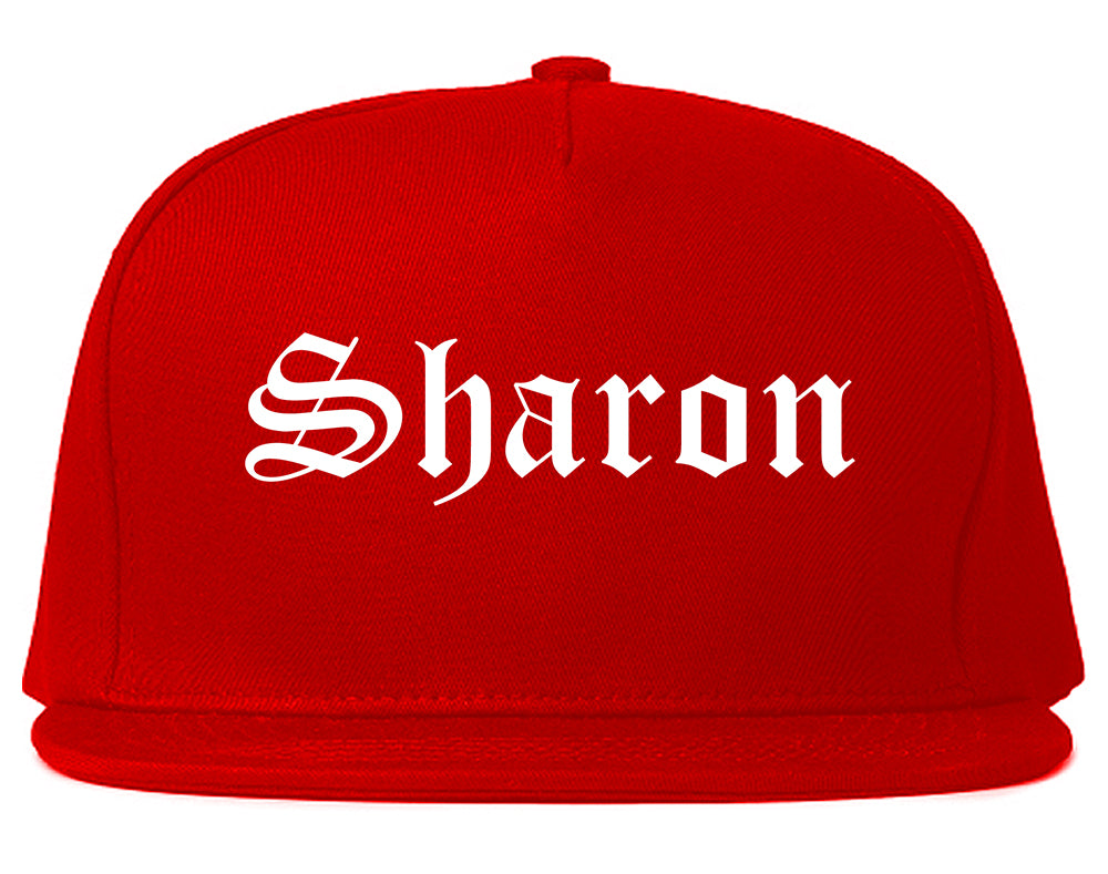 Sharon Pennsylvania PA Old English Mens Snapback Hat Red