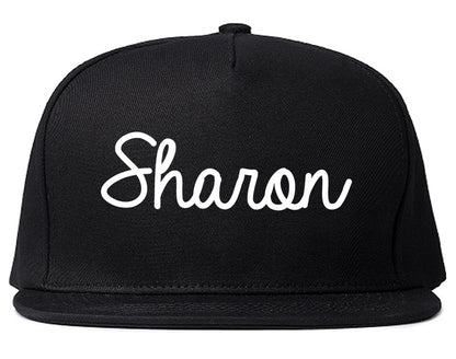 Sharon Pennsylvania PA Script Mens Snapback Hat Black
