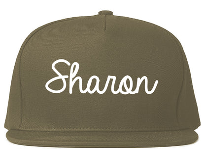 Sharon Pennsylvania PA Script Mens Snapback Hat Grey