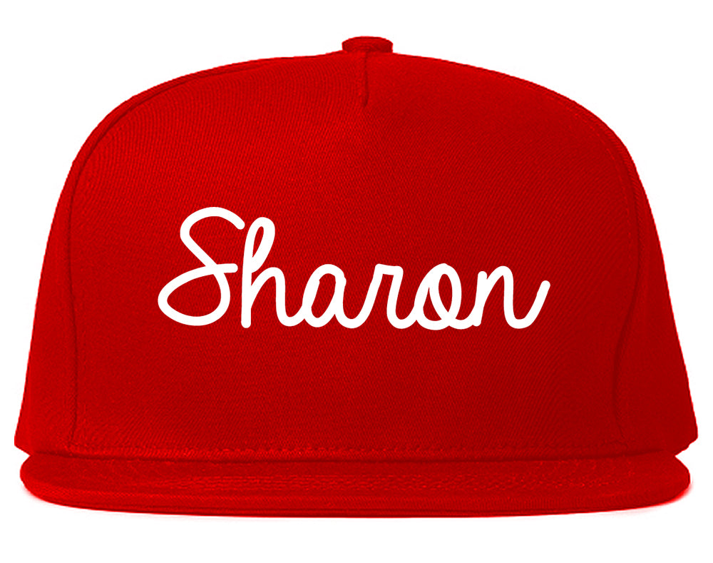Sharon Pennsylvania PA Script Mens Snapback Hat Red