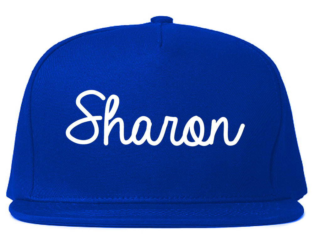 Sharon Pennsylvania PA Script Mens Snapback Hat Royal Blue