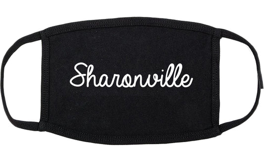 Sharonville Ohio OH Script Cotton Face Mask Black
