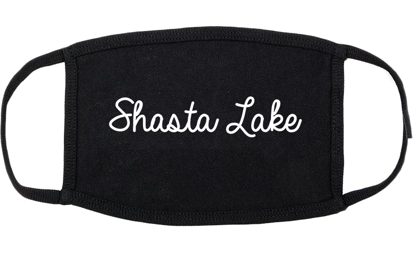 Shasta Lake California CA Script Cotton Face Mask Black