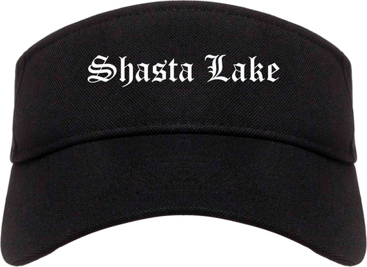 Shasta Lake California CA Old English Mens Visor Cap Hat Black