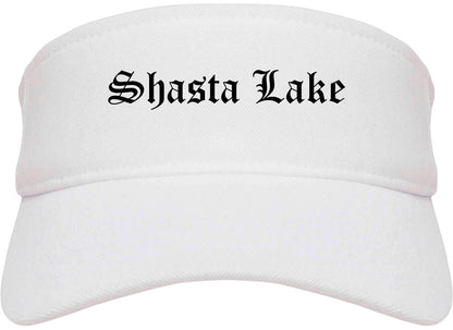 Shasta Lake California CA Old English Mens Visor Cap Hat White