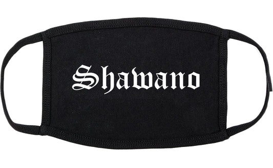Shawano Wisconsin WI Old English Cotton Face Mask Black