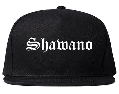Shawano Wisconsin WI Old English Mens Snapback Hat Black