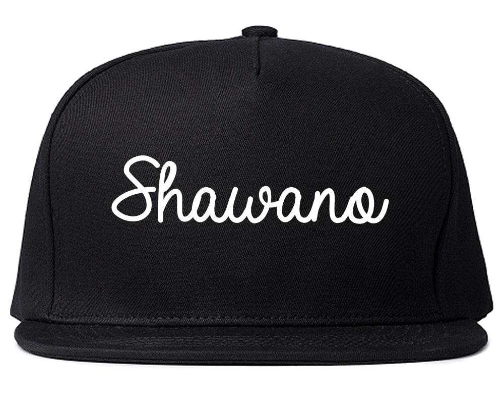 Shawano Wisconsin WI Script Mens Snapback Hat Black
