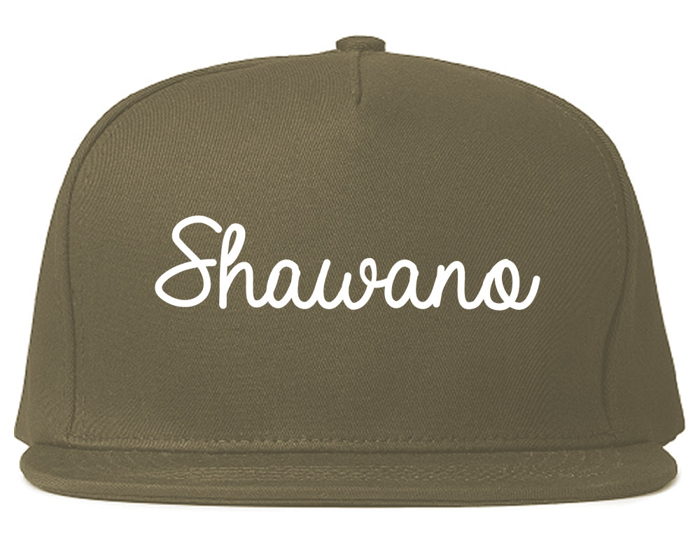 Shawano Wisconsin WI Script Mens Snapback Hat Grey