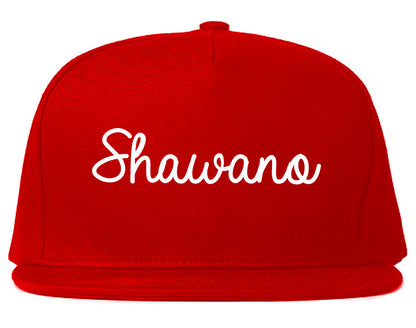 Shawano Wisconsin WI Script Mens Snapback Hat Red