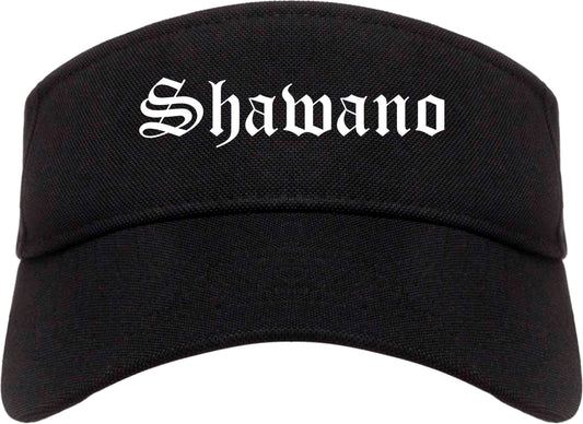 Shawano Wisconsin WI Old English Mens Visor Cap Hat Black
