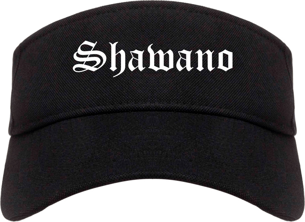 Shawano Wisconsin WI Old English Mens Visor Cap Hat Black