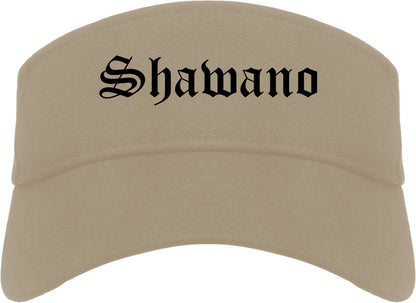 Shawano Wisconsin WI Old English Mens Visor Cap Hat Khaki