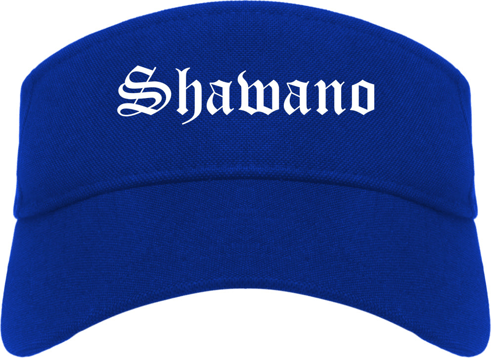 Shawano Wisconsin WI Old English Mens Visor Cap Hat Royal Blue