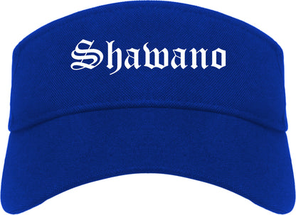 Shawano Wisconsin WI Old English Mens Visor Cap Hat Royal Blue