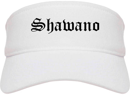 Shawano Wisconsin WI Old English Mens Visor Cap Hat White