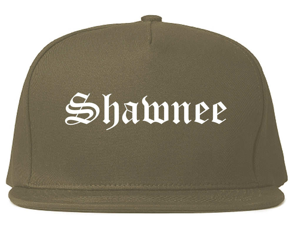 Shawnee Kansas KS Old English Mens Snapback Hat Grey