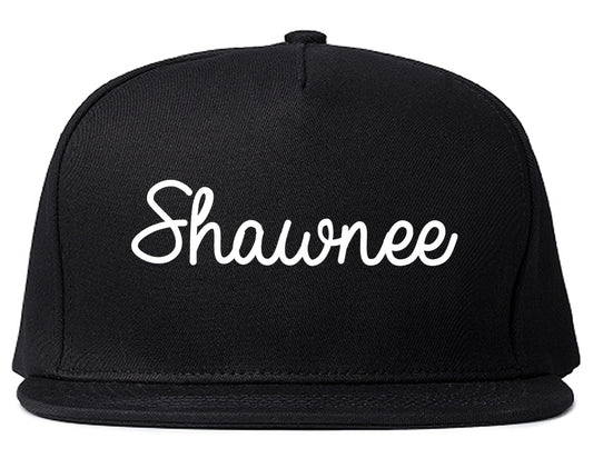 Shawnee Kansas KS Script Mens Snapback Hat Black