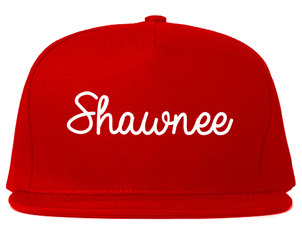 Shawnee Kansas KS Script Mens Snapback Hat Red