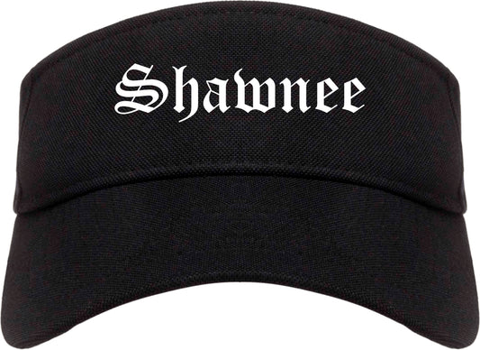 Shawnee Kansas KS Old English Mens Visor Cap Hat Black