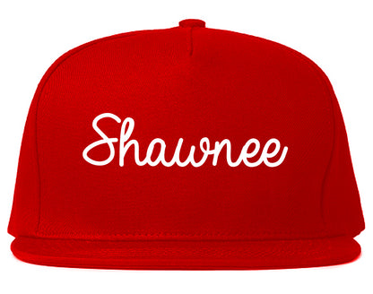 Shawnee Oklahoma OK Script Mens Snapback Hat Red