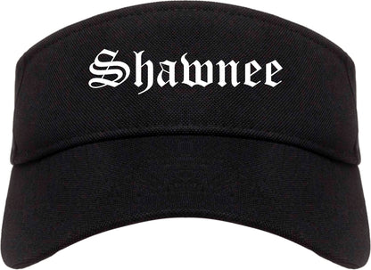 Shawnee Oklahoma OK Old English Mens Visor Cap Hat Black