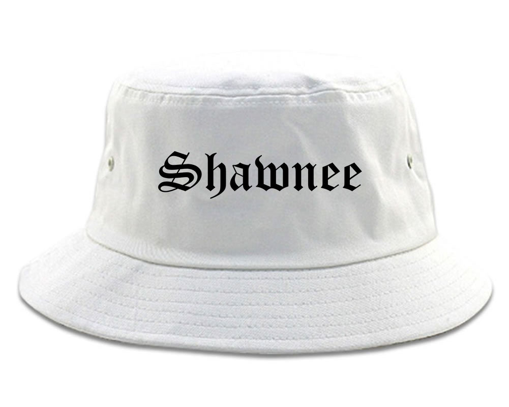 Shawnee Oklahoma OK Old English Mens Bucket Hat White