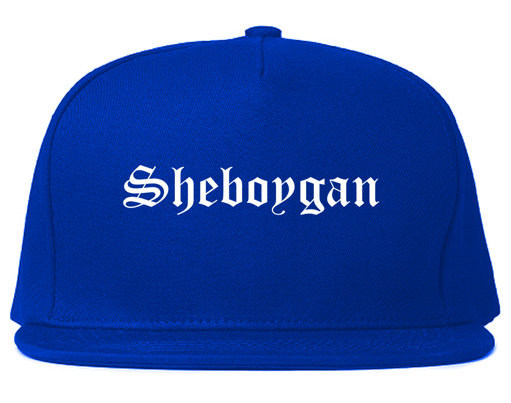 Sheboygan Wisconsin WI Old English Mens Snapback Hat Royal Blue