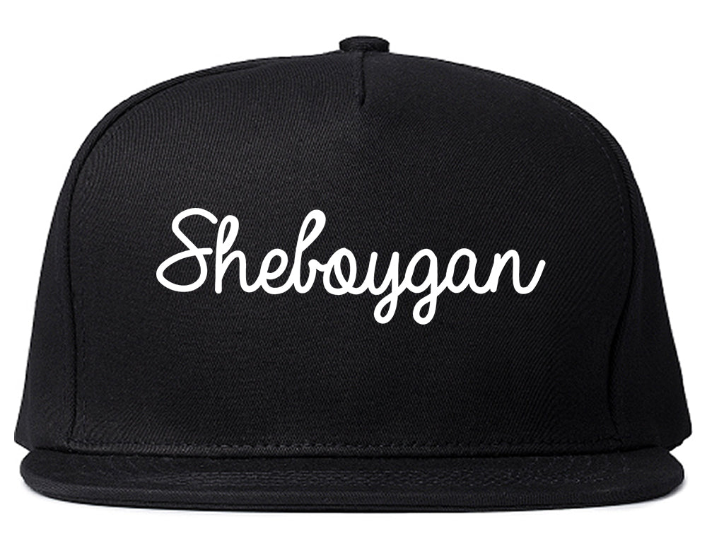 Sheboygan Wisconsin WI Script Mens Snapback Hat Black