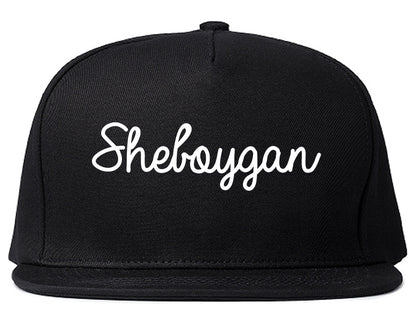 Sheboygan Wisconsin WI Script Mens Snapback Hat Black