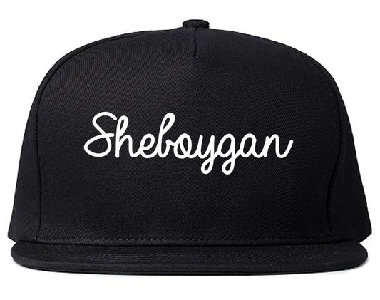 Sheboygan Wisconsin WI Script Mens Snapback Hat Black