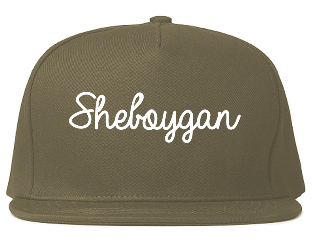 Sheboygan Wisconsin WI Script Mens Snapback Hat Grey