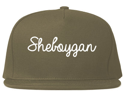 Sheboygan Wisconsin WI Script Mens Snapback Hat Grey