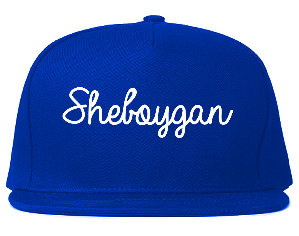 Sheboygan Wisconsin WI Script Mens Snapback Hat Royal Blue
