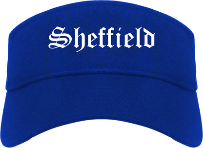 Sheffield Alabama AL Old English Mens Visor Cap Hat Royal Blue