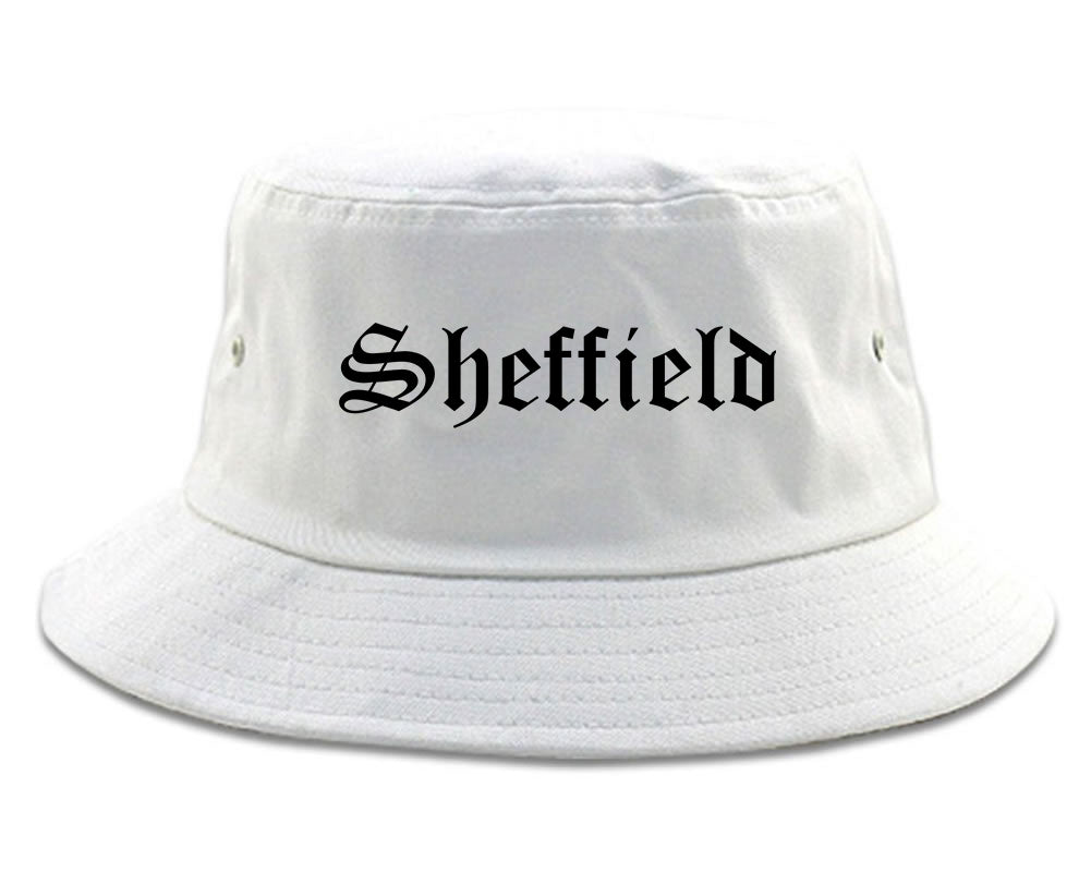 Sheffield Alabama AL Old English Mens Bucket Hat White